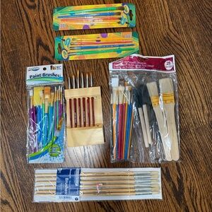 6 packs of Assorted Paint‎ Brush Sets - 70 total new paintbrushes